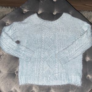 Baby blue fuzzy knit